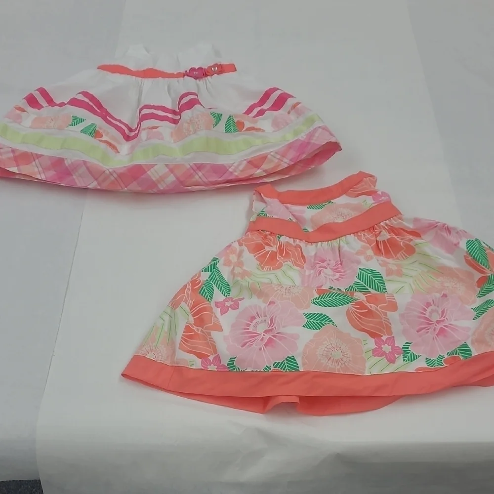 Gymboree Floral and Striped Baby Dress Lot Size 12-18 Months